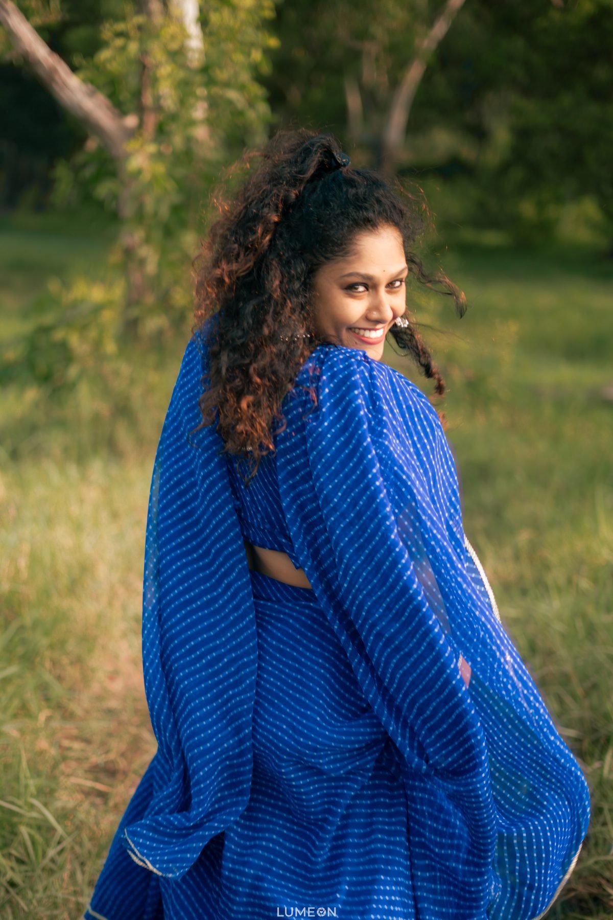 Blue Saree Portrait