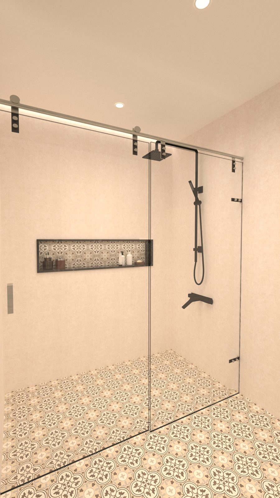 Bathroom – Patterned Floor Shower