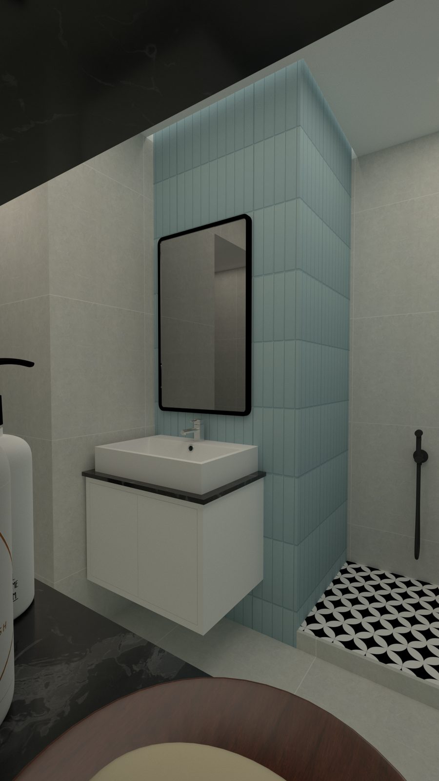 Bathroom – Seafoam Tile Vanity