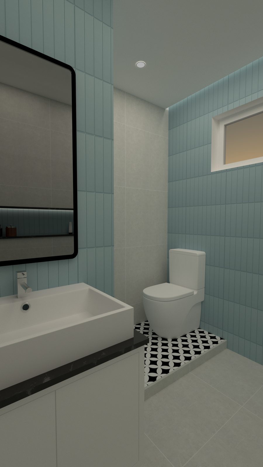 Bathroom – Seafoam Toilet Area