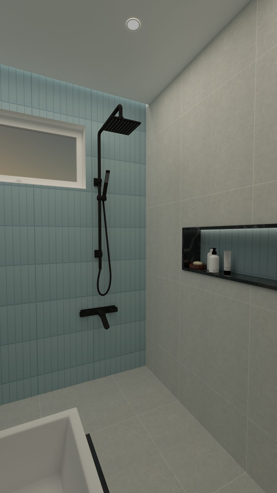 Bathroom – Seafoam Shower Detail