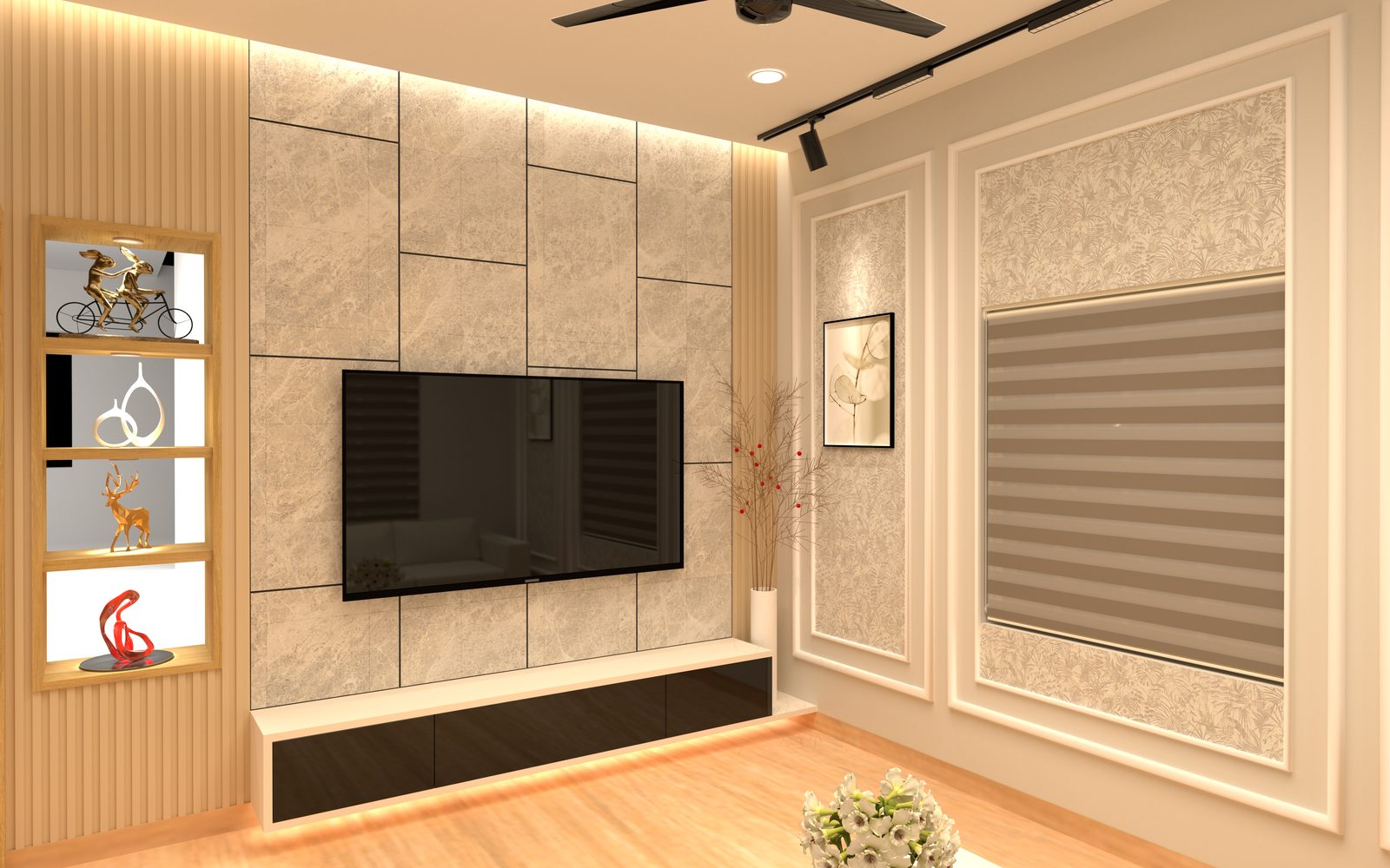 Living Room TV Wall – Alt View